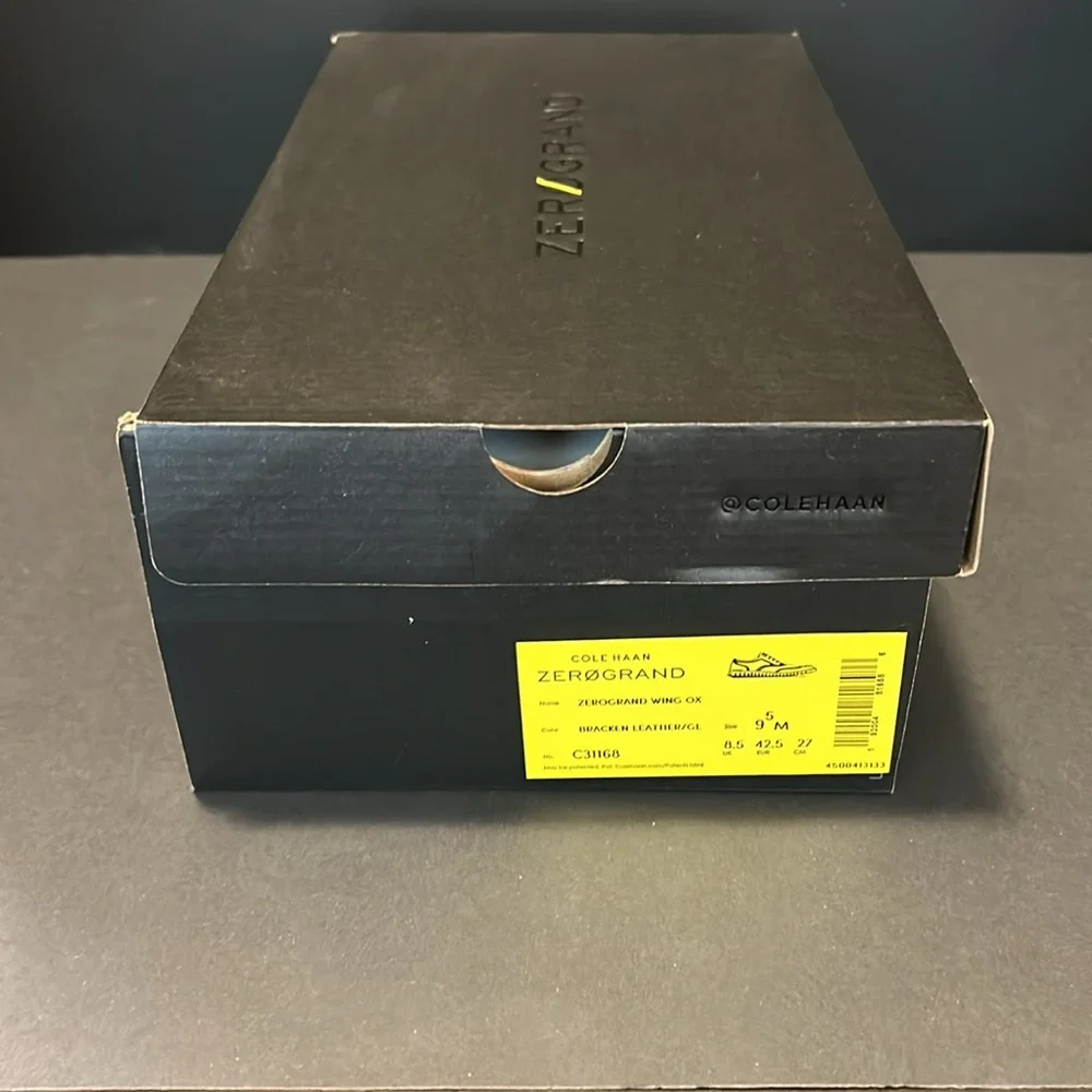 Cole Haan Brown Leather Wingtip Derbys with Yellow Sole
